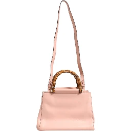 Pink And White Calfskin Small Nymphaea Top Handle Bag