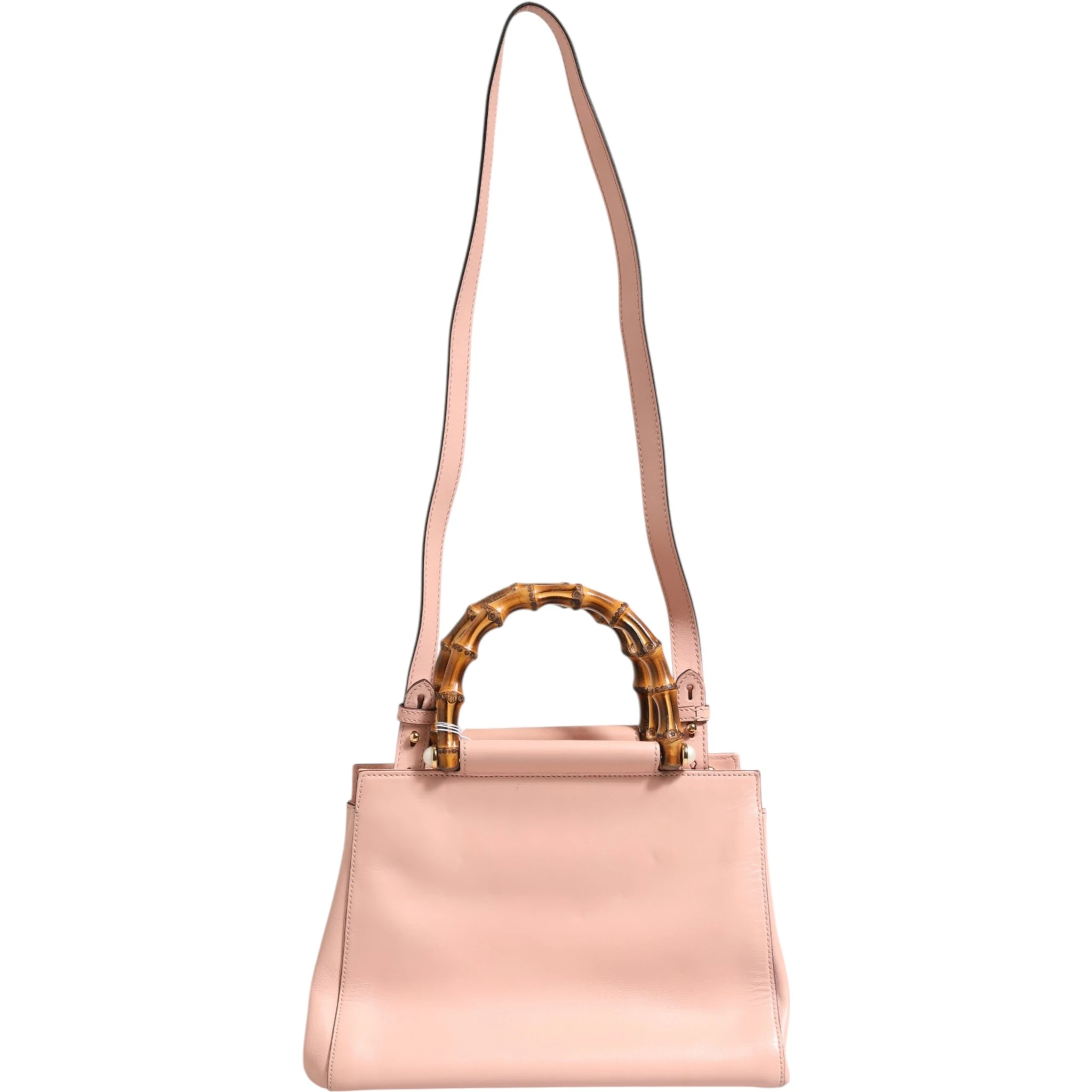 Pink And White Calfskin Small Nymphaea Top Handle Bag