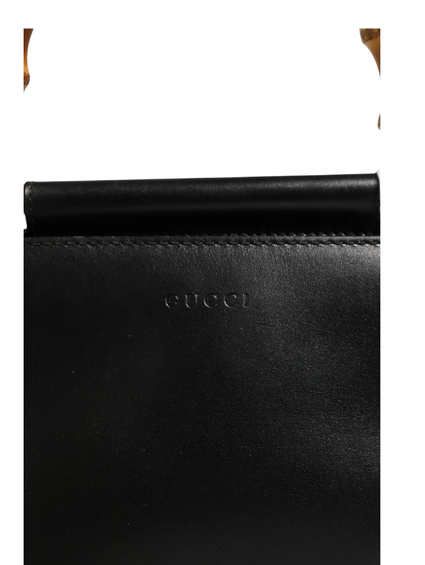 Nymphaea Bamboo Top Handle Leather Bag