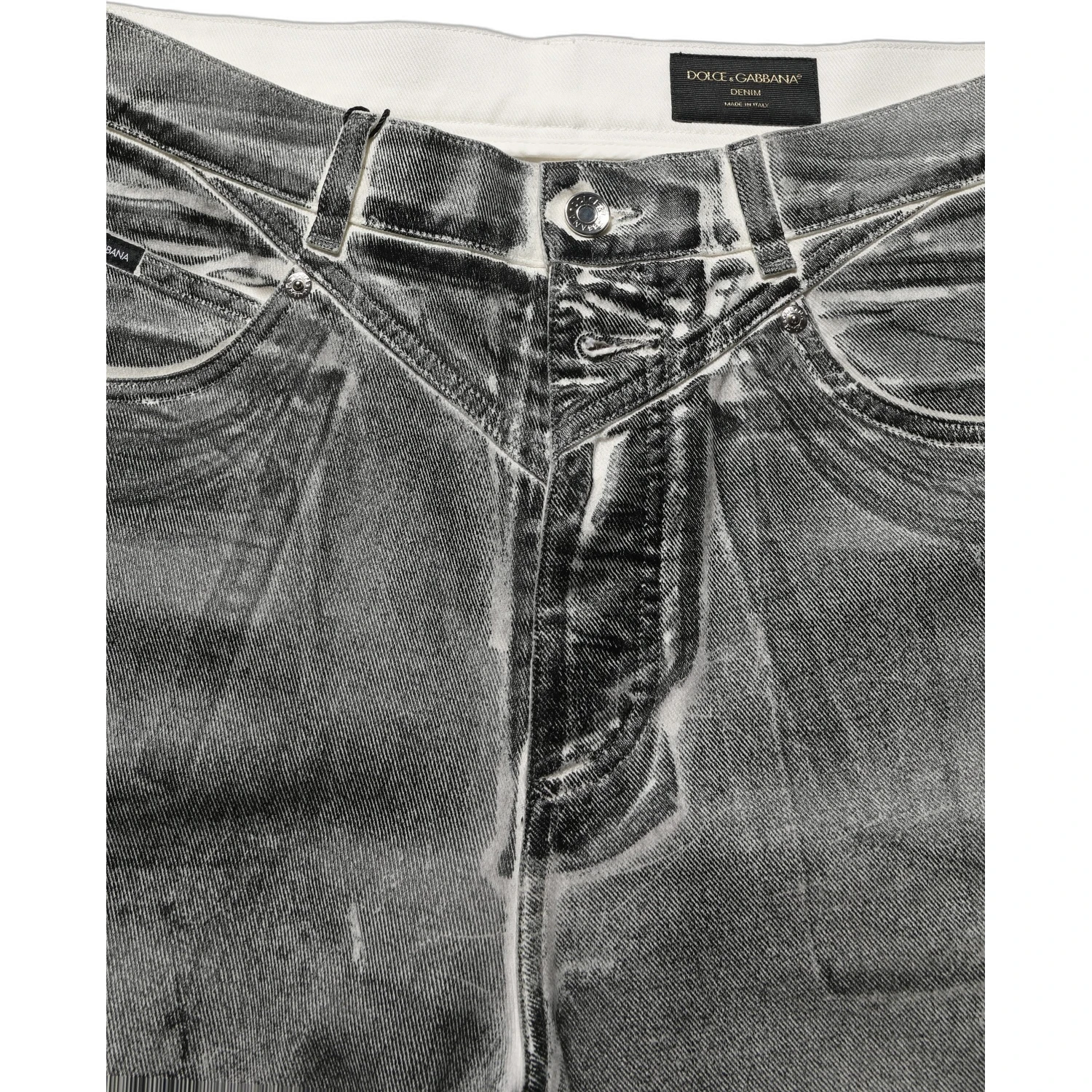 Grey Washed Mid Waist Straight Denim Jeans
