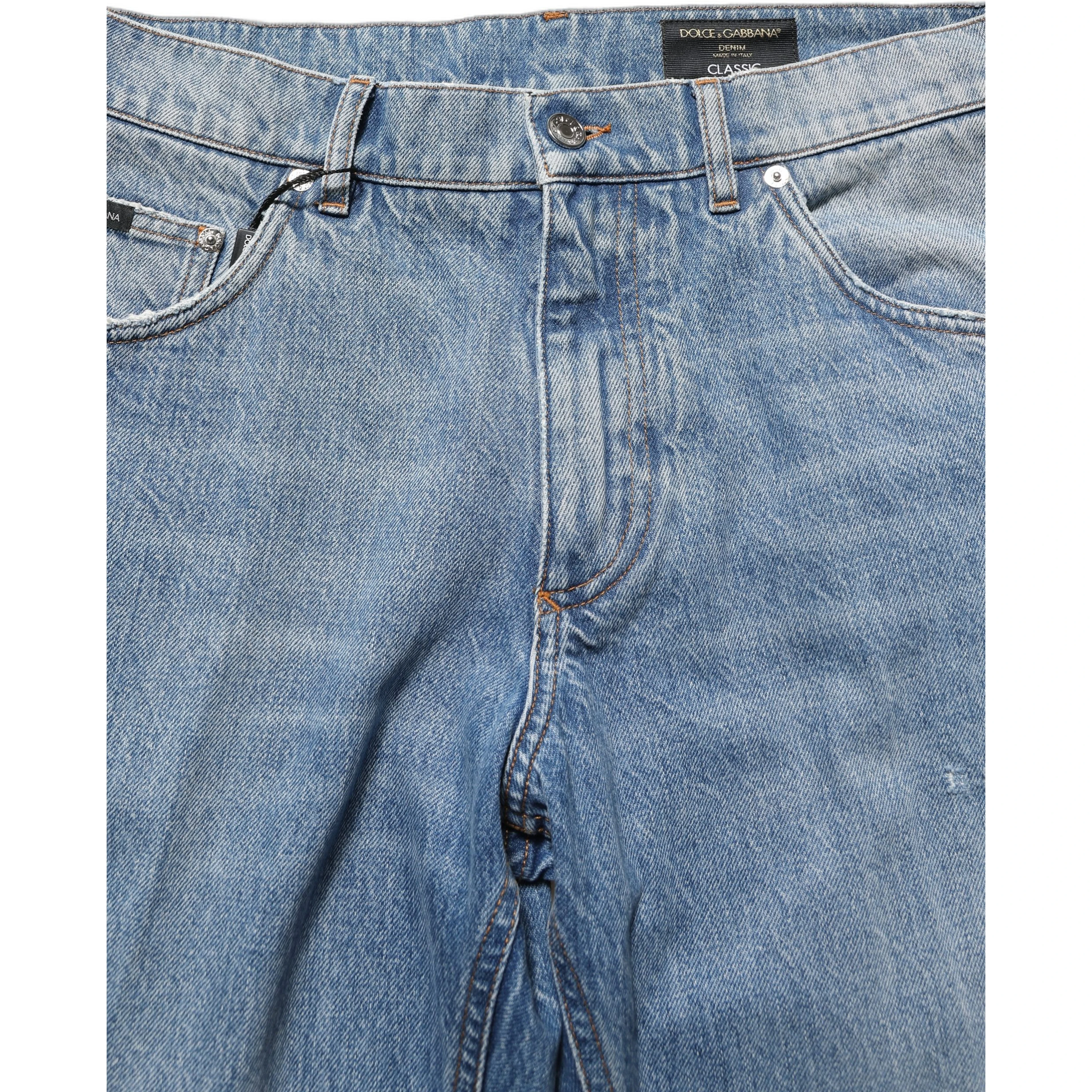 Light Blue Washed MidWaist Classic Denim Jeans