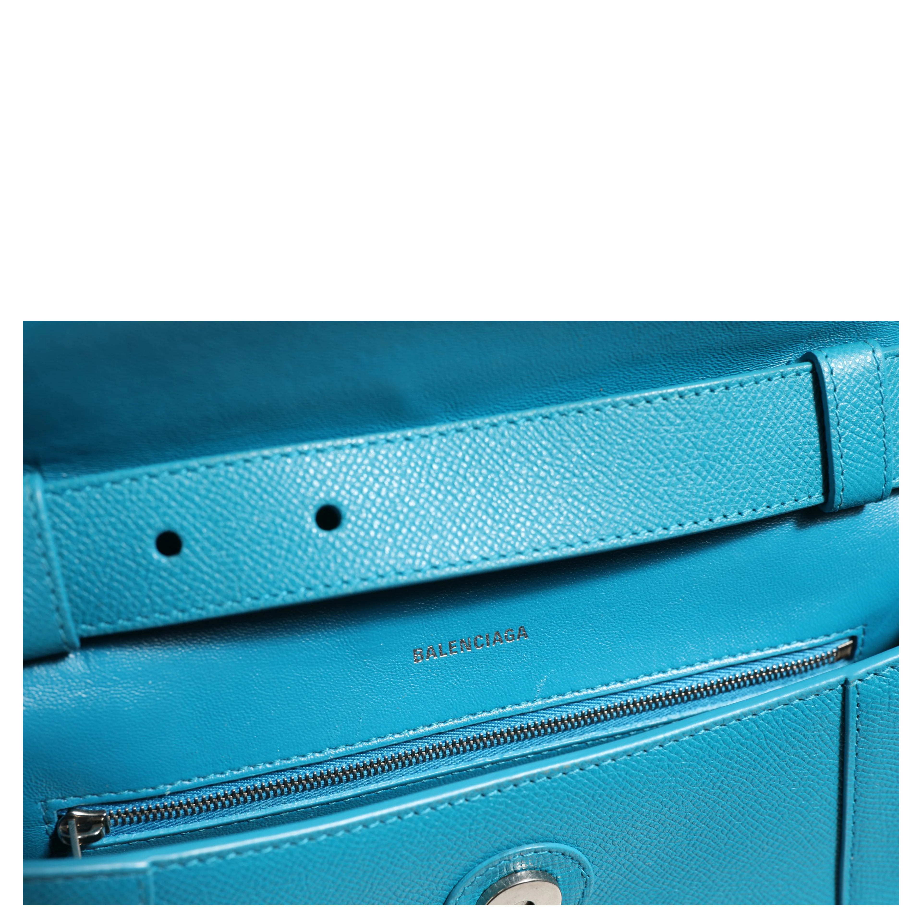 Calfskin S Downtown Blue Shoulder Bag