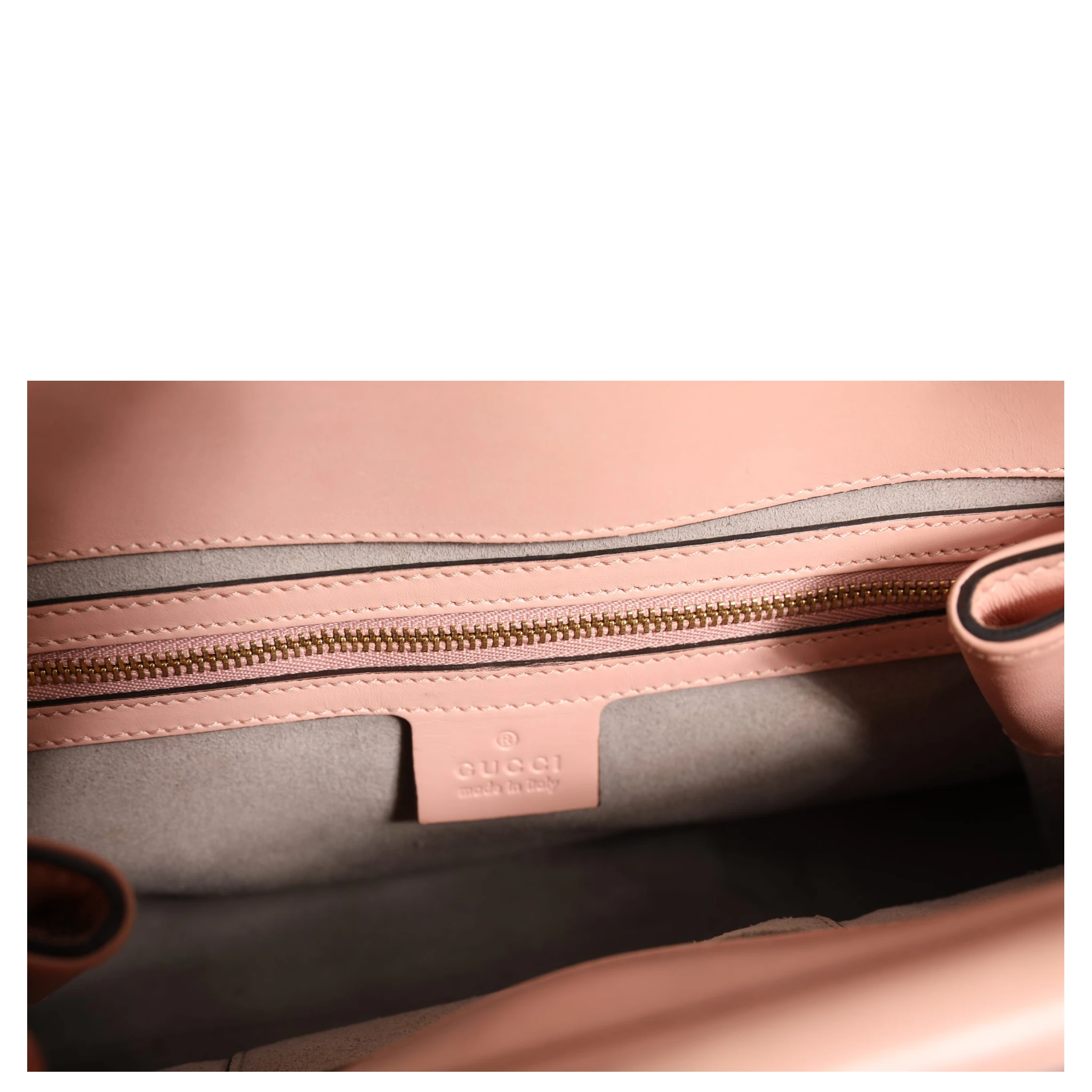 Pink And White Calfskin Small Nymphaea Top Handle Bag
