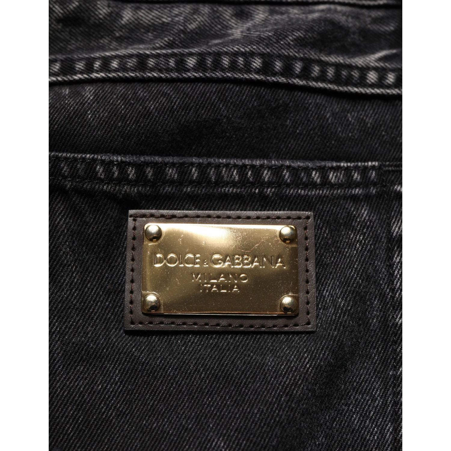 Black Distressed Cotton Straight Denim Jeans