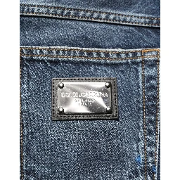 Dark Blue Washed Mid Waist Straight Men Denim Jeans