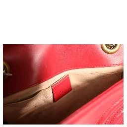 Marmont Small Shoulder Bag in Rosso Ancora Red Leather