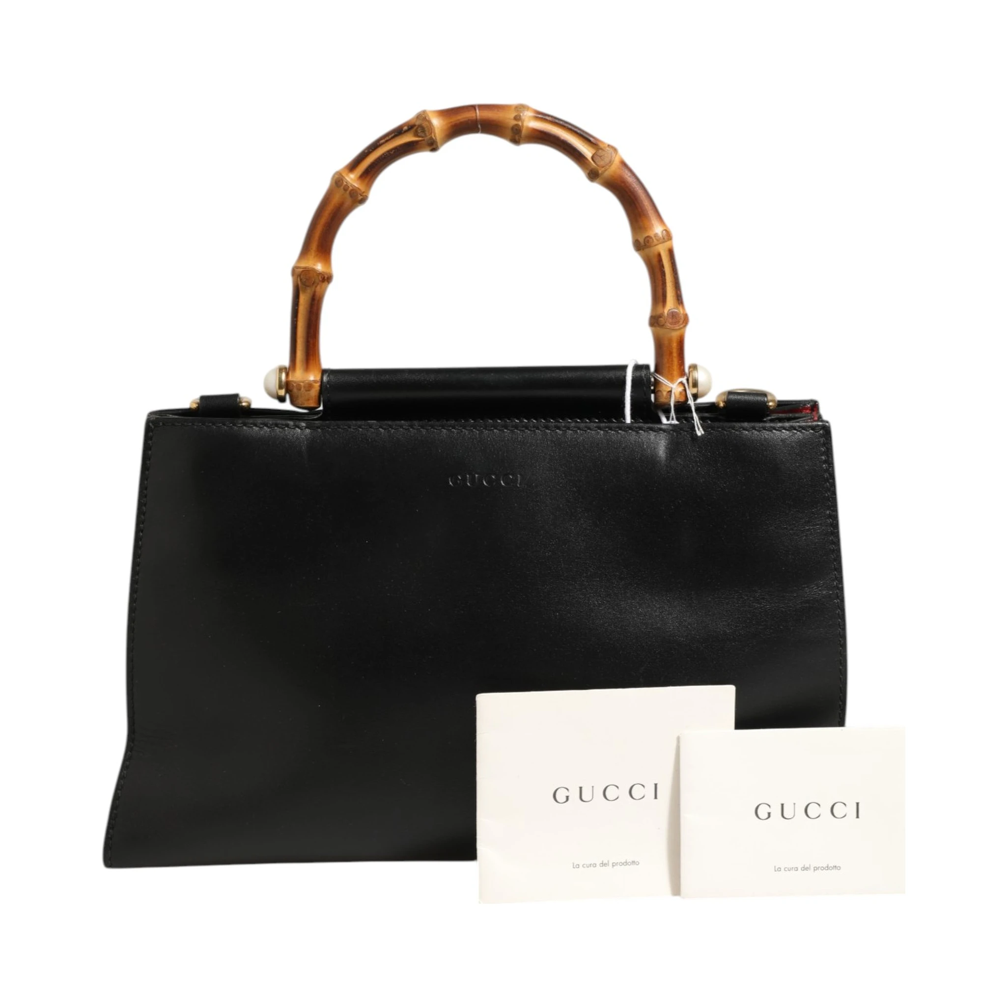 Nymphaea Bamboo Top Handle Leather Bag