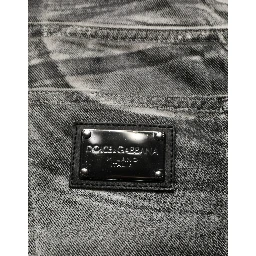 Grey Washed Mid Waist Straight Denim Jeans