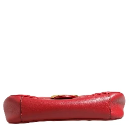 Marmont Small Shoulder Bag in Rosso Ancora Red Leather