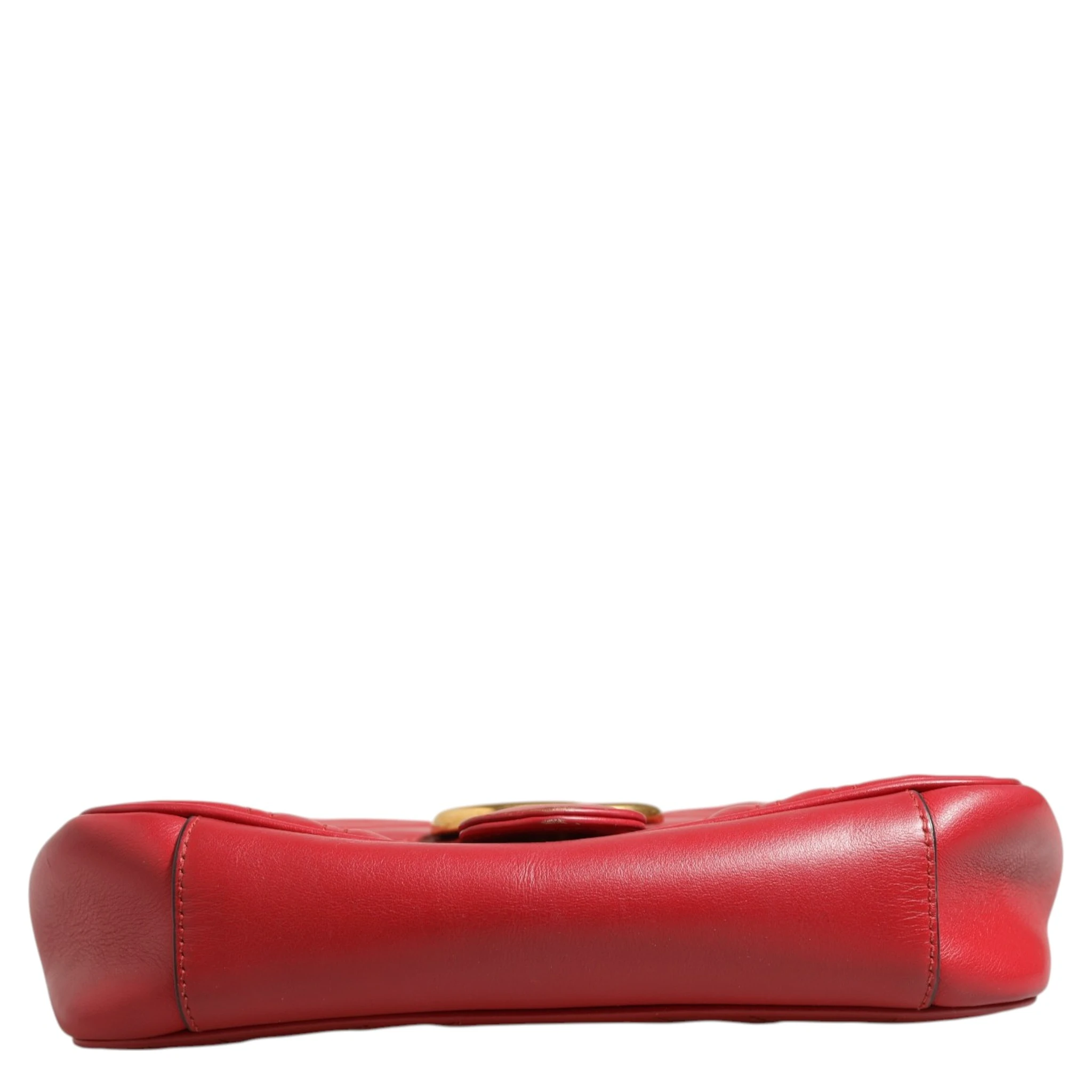 Marmont Small Shoulder Bag in Rosso Ancora Red Leather