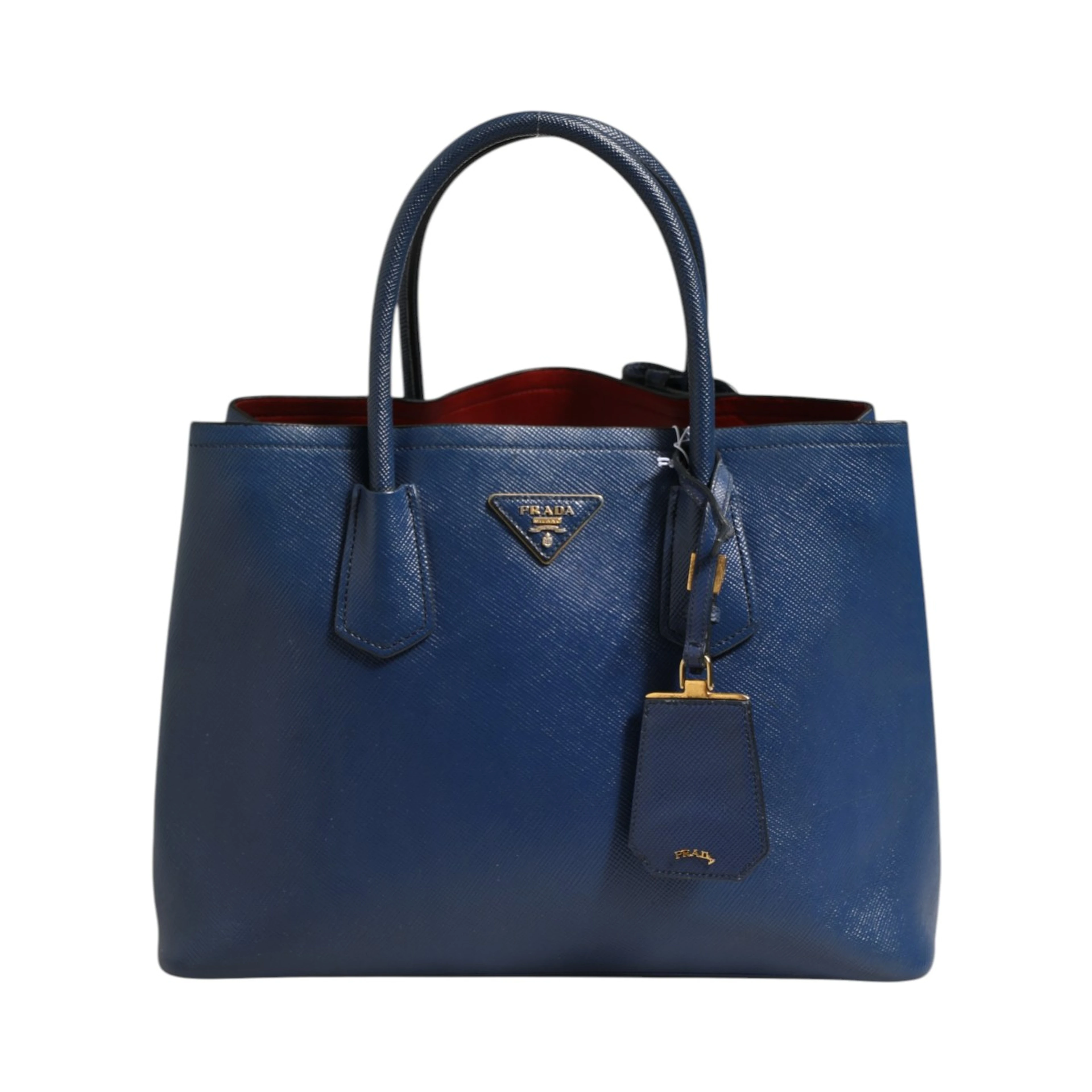 Blue Saffiano Leather 2way Bag
