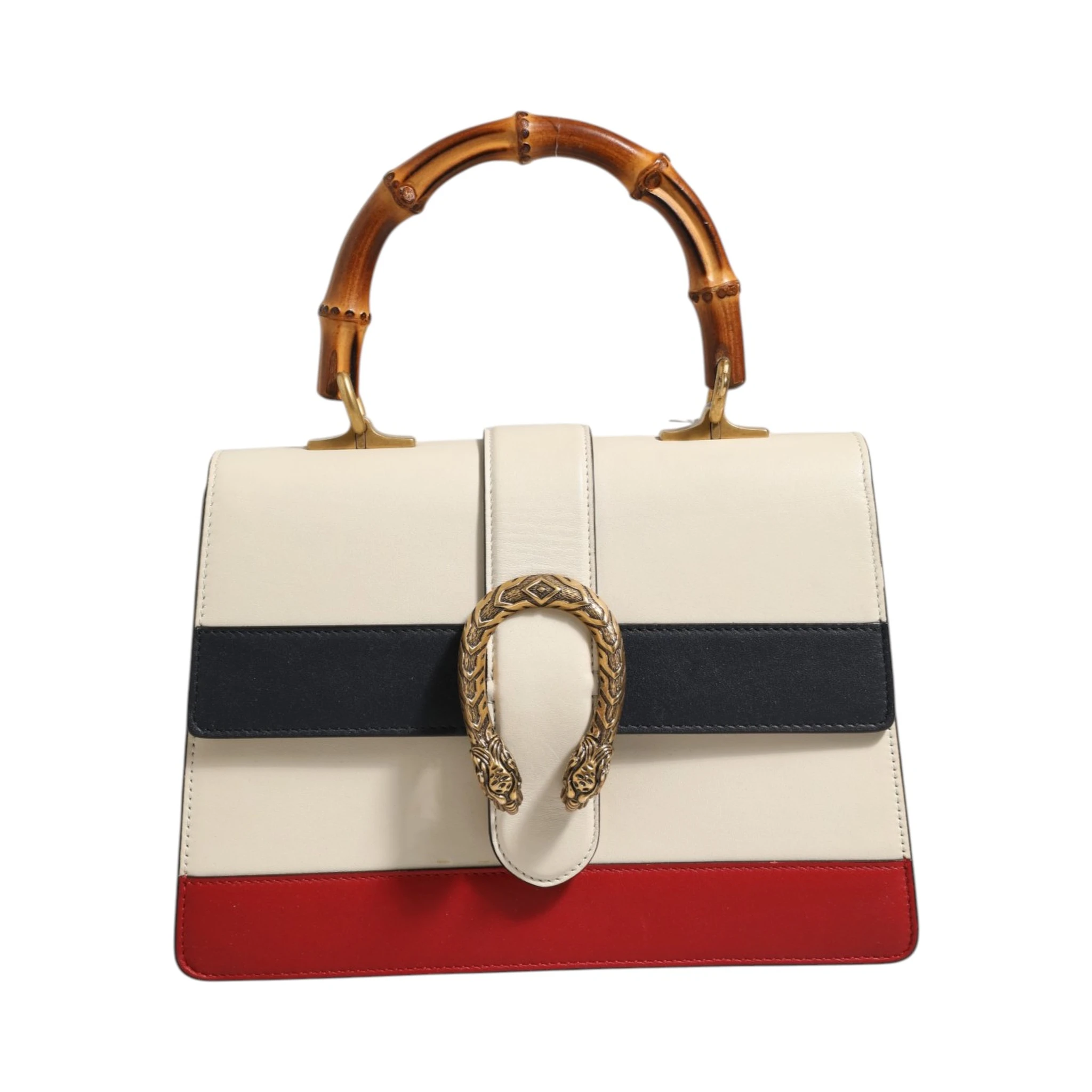 Dionysus Bamboo Top Handle Bag Colorblock Leather