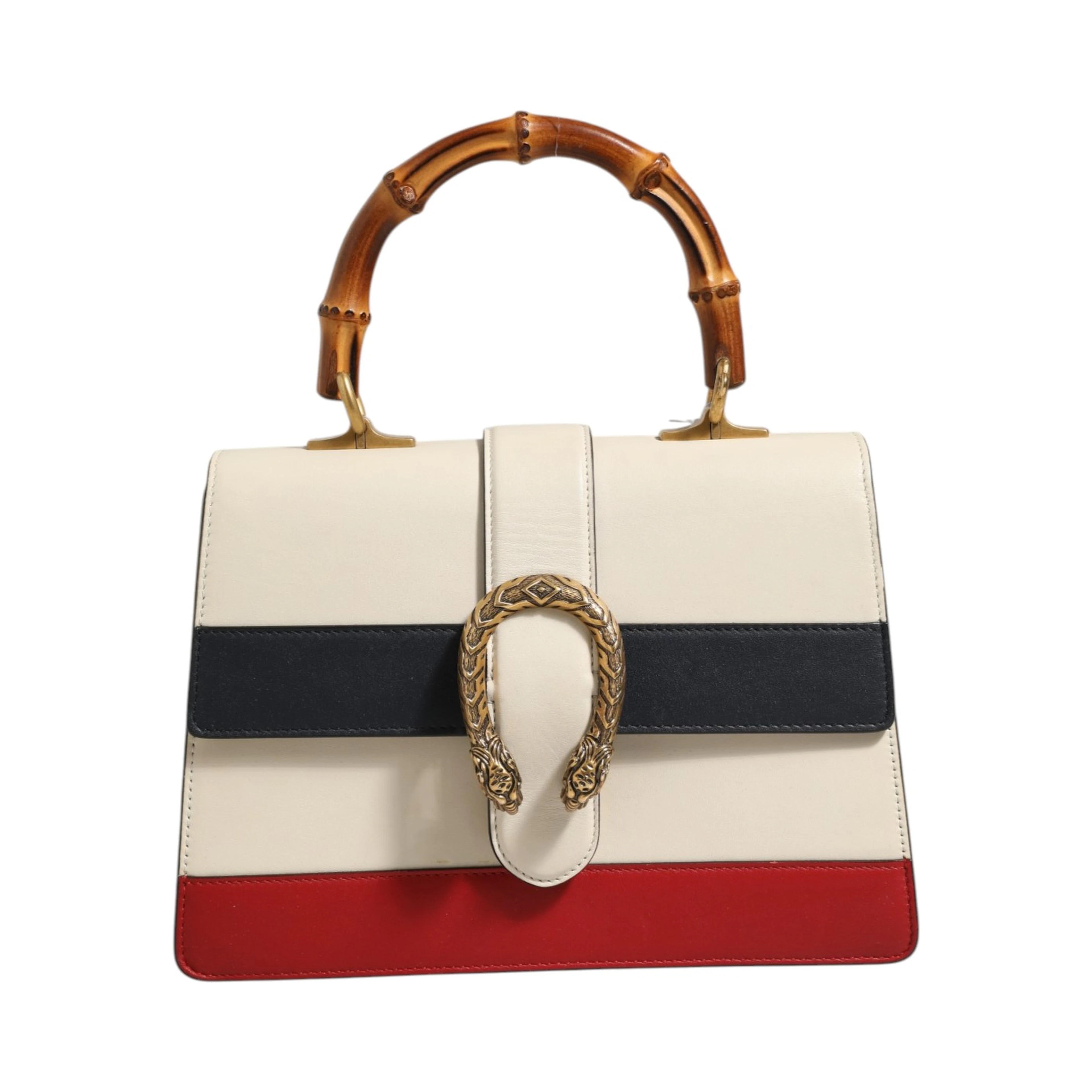 Dionysus Bamboo Top Handle Bag Colorblock Leather