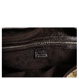 Beige and Black Canvas Twins Medium Tote Bag