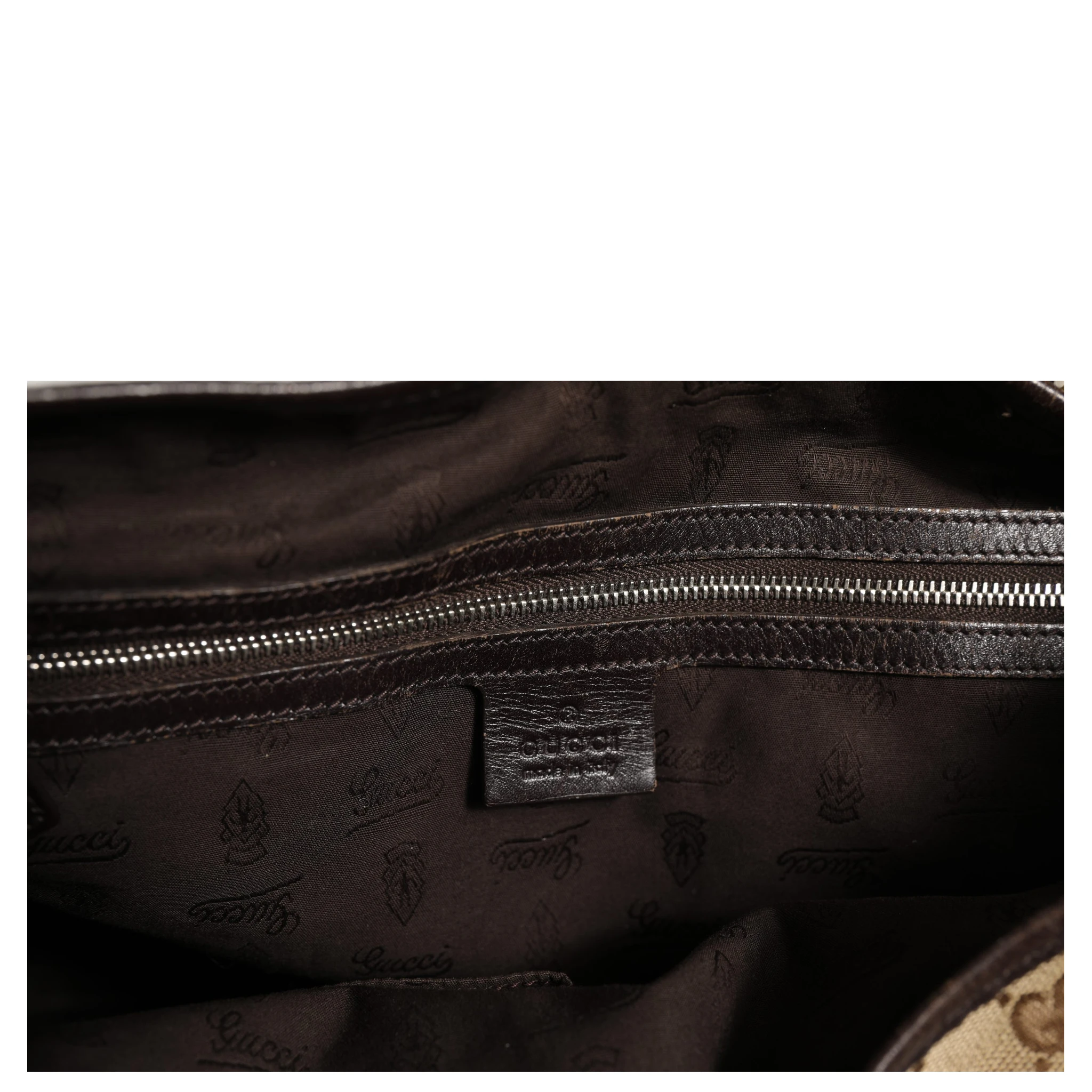 Beige and Black Canvas Twins Medium Tote Bag