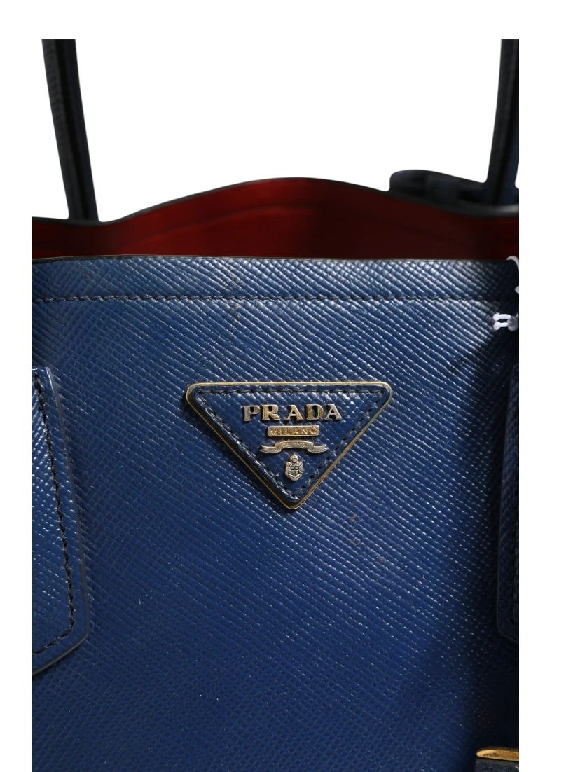 Blue Saffiano Leather 2way Bag