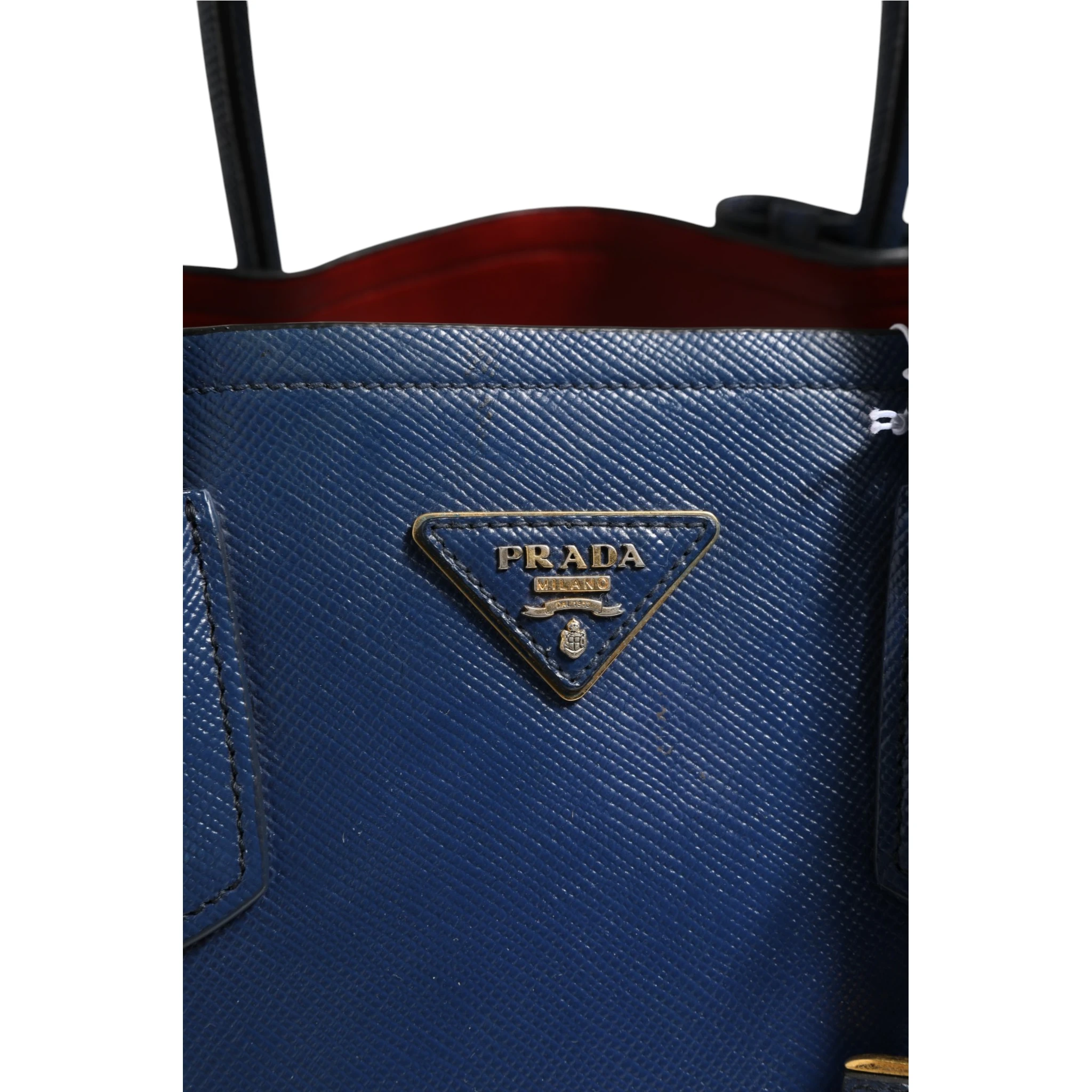 Blue Saffiano Leather 2way Bag