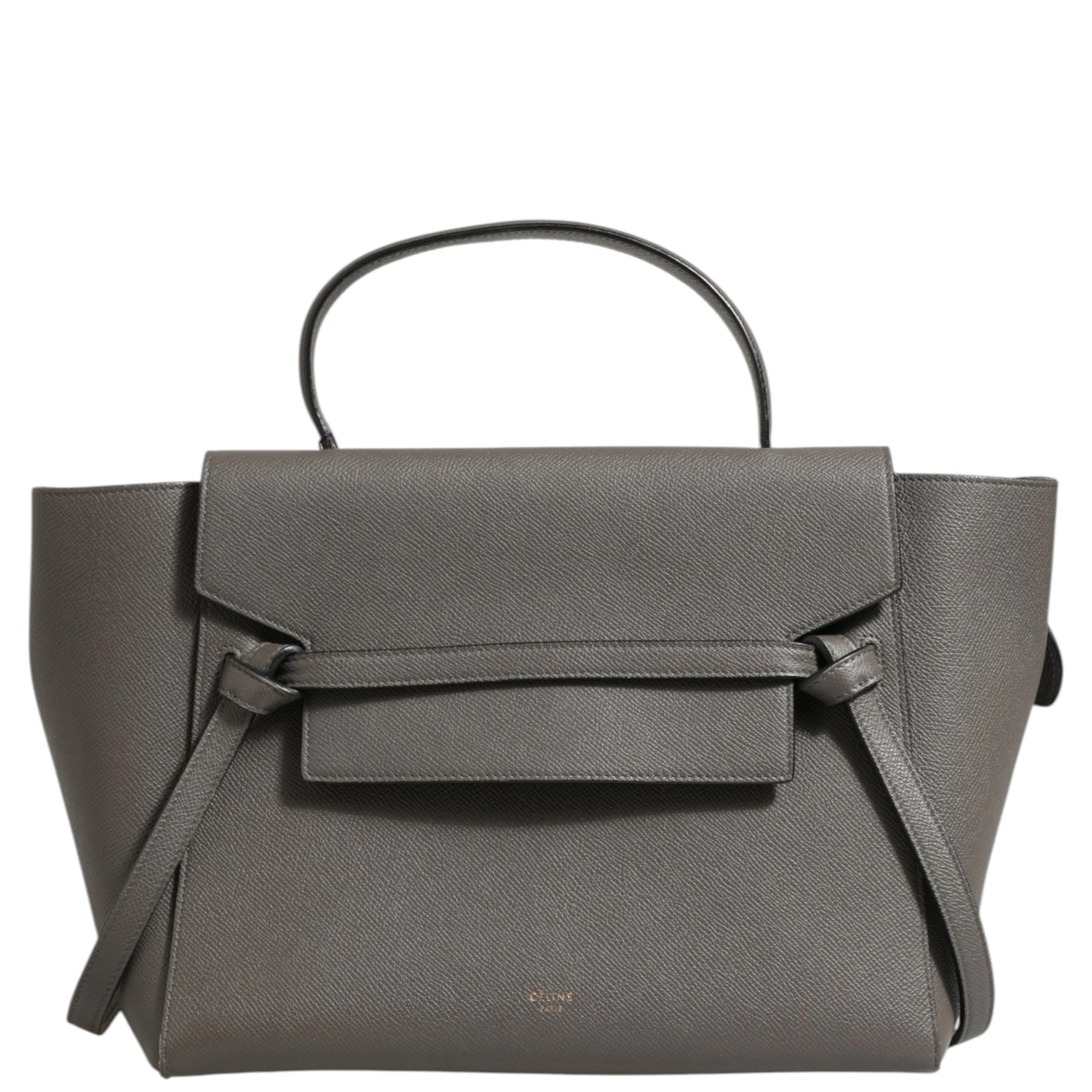 Nano Belt Bag in Grained Calfskin Grey