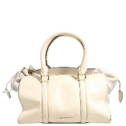 Chalk White Large Leather Tote Bag