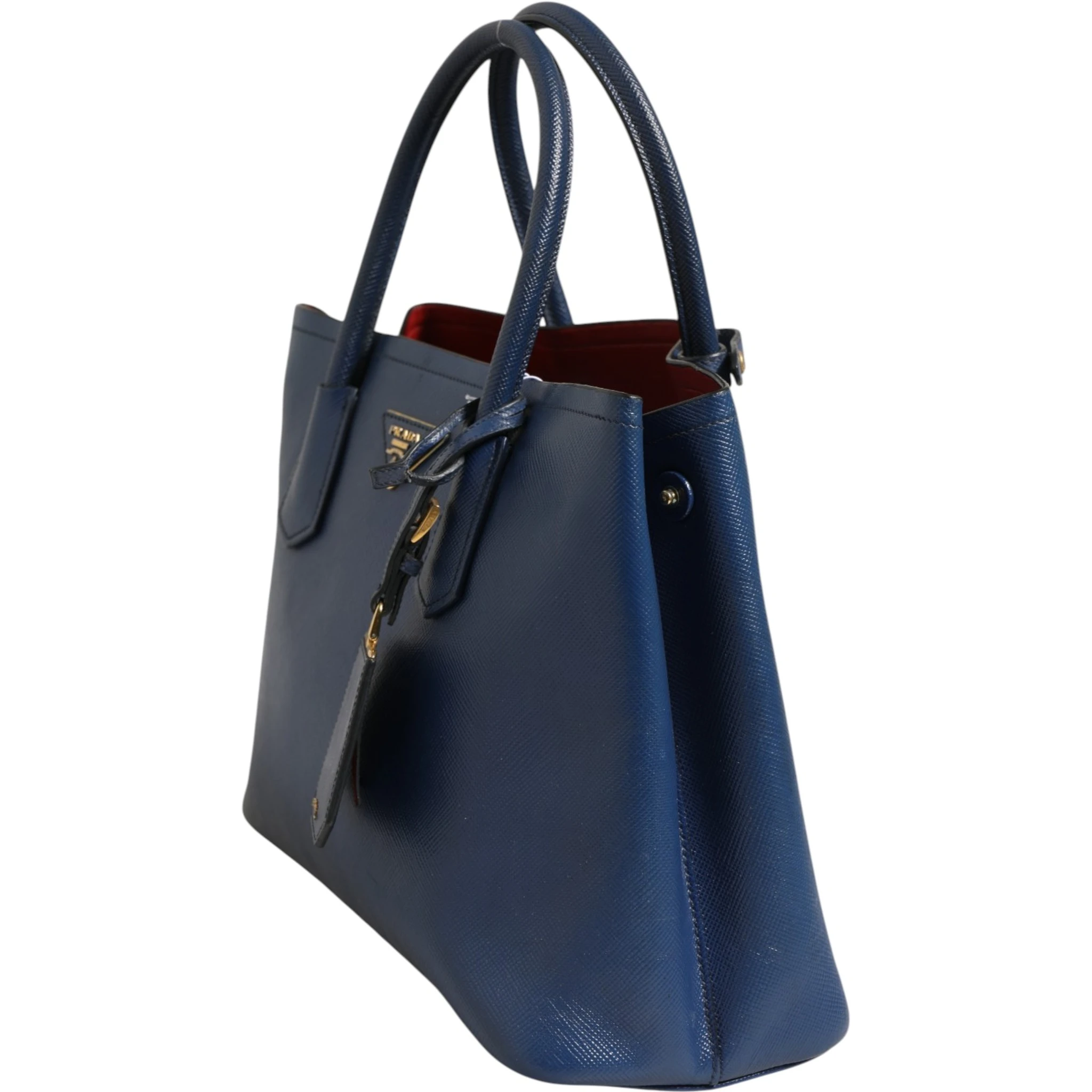 Blue Saffiano Leather 2way Bag