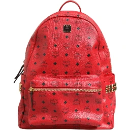 Medium Stark Studded Visetos Backpack - Red