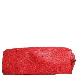 Red Leather Bamboo Daily Tote Crossbody Bag