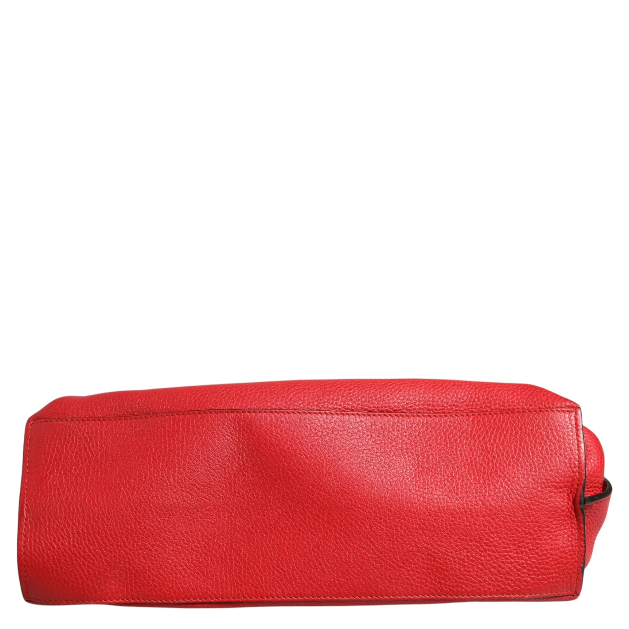 Red Leather Bamboo Daily Tote Crossbody Bag