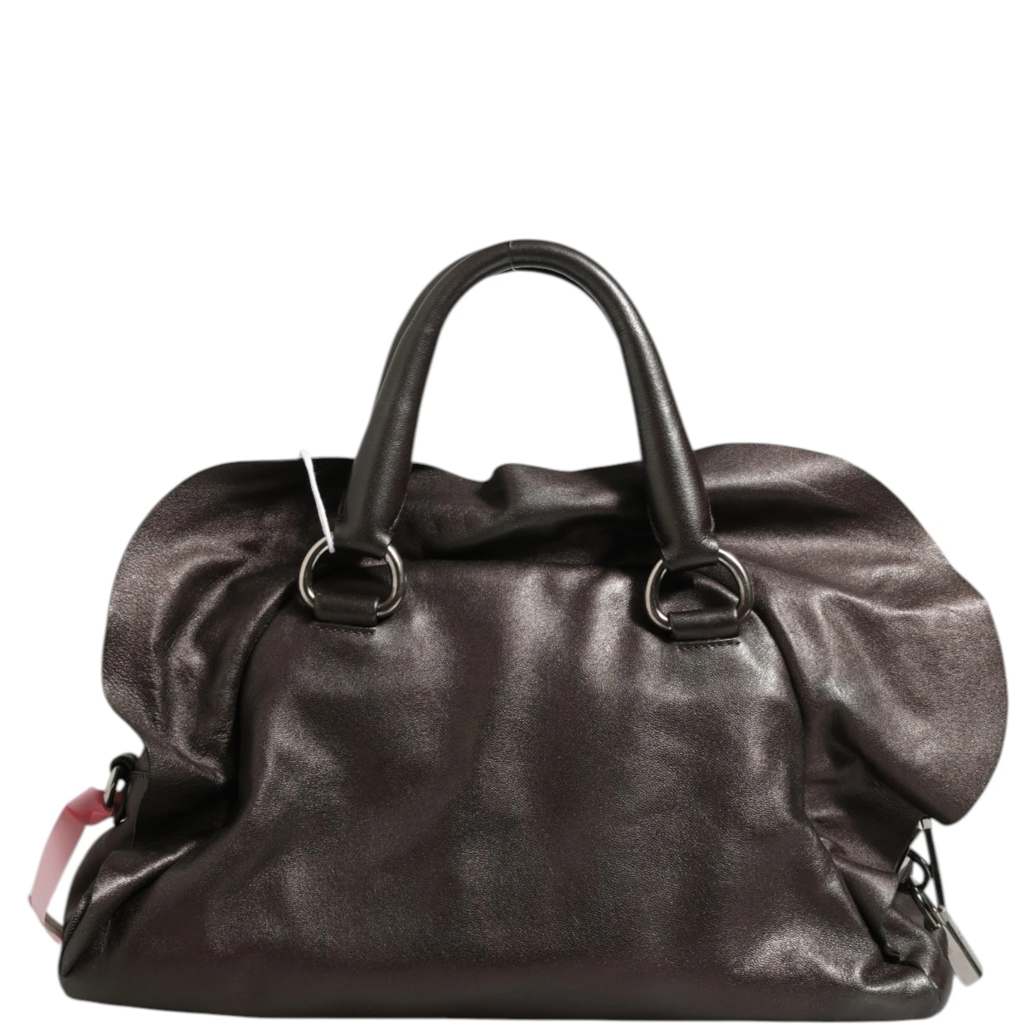 Metallic Nappa Leather Ruffle Shoulder Bag