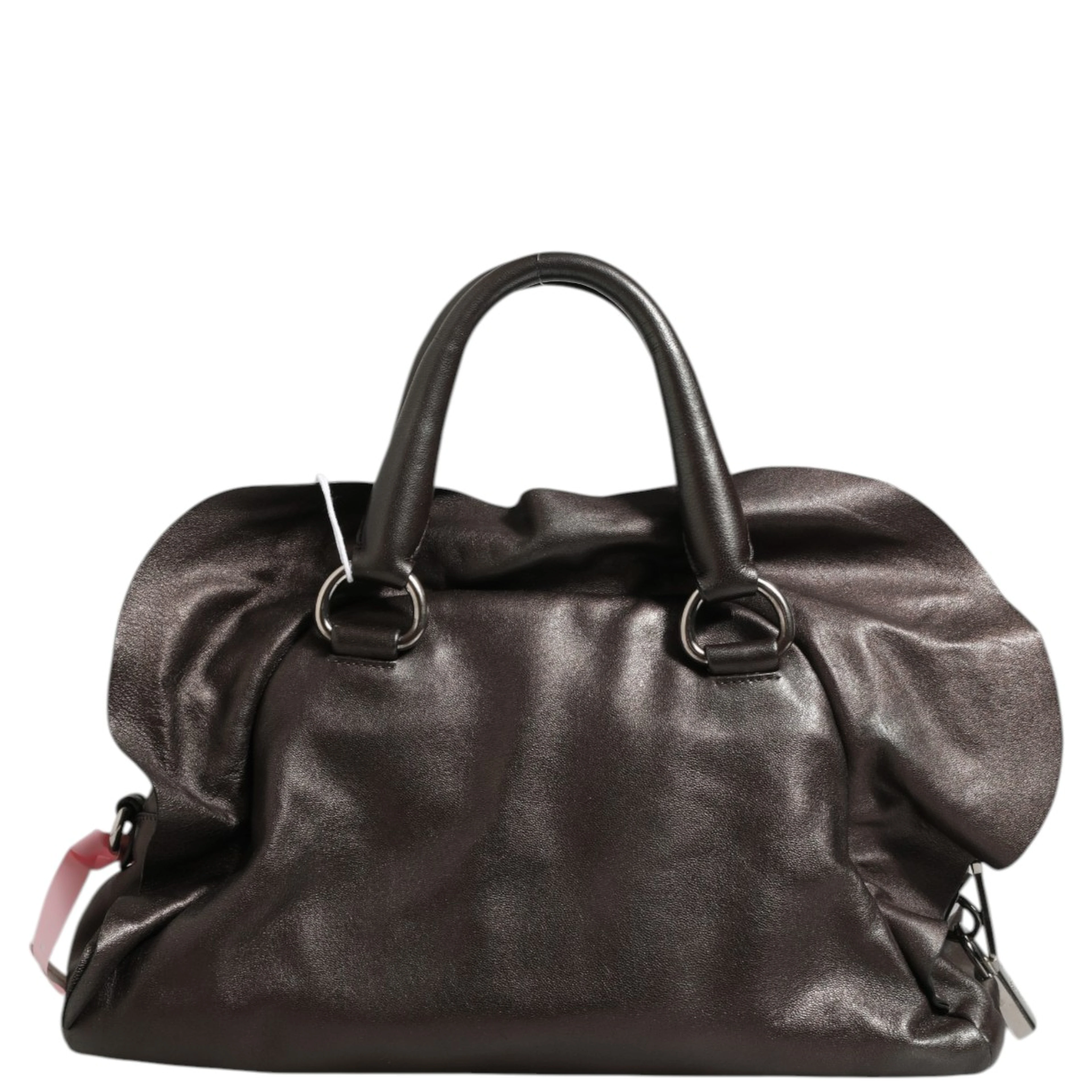 Metallic Nappa Leather Ruffle Shoulder Bag