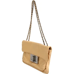 Beige Lambskin Giant Reissue Mademoiselle Lock Flap Bag