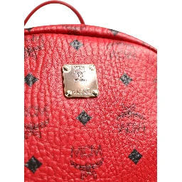 Medium Stark Studded Visetos Backpack - Red
