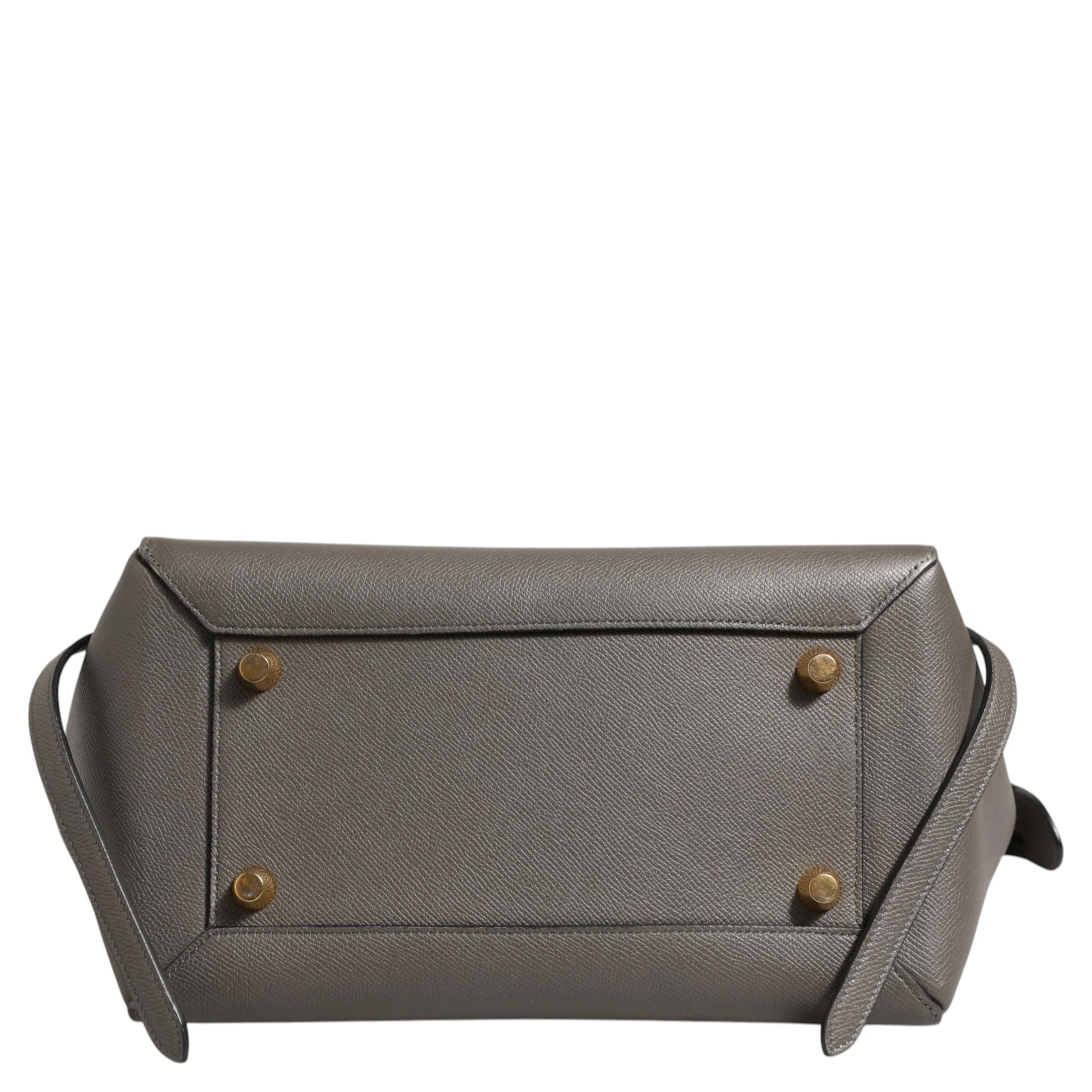 Nano Belt Bag in Grained Calfskin Grey