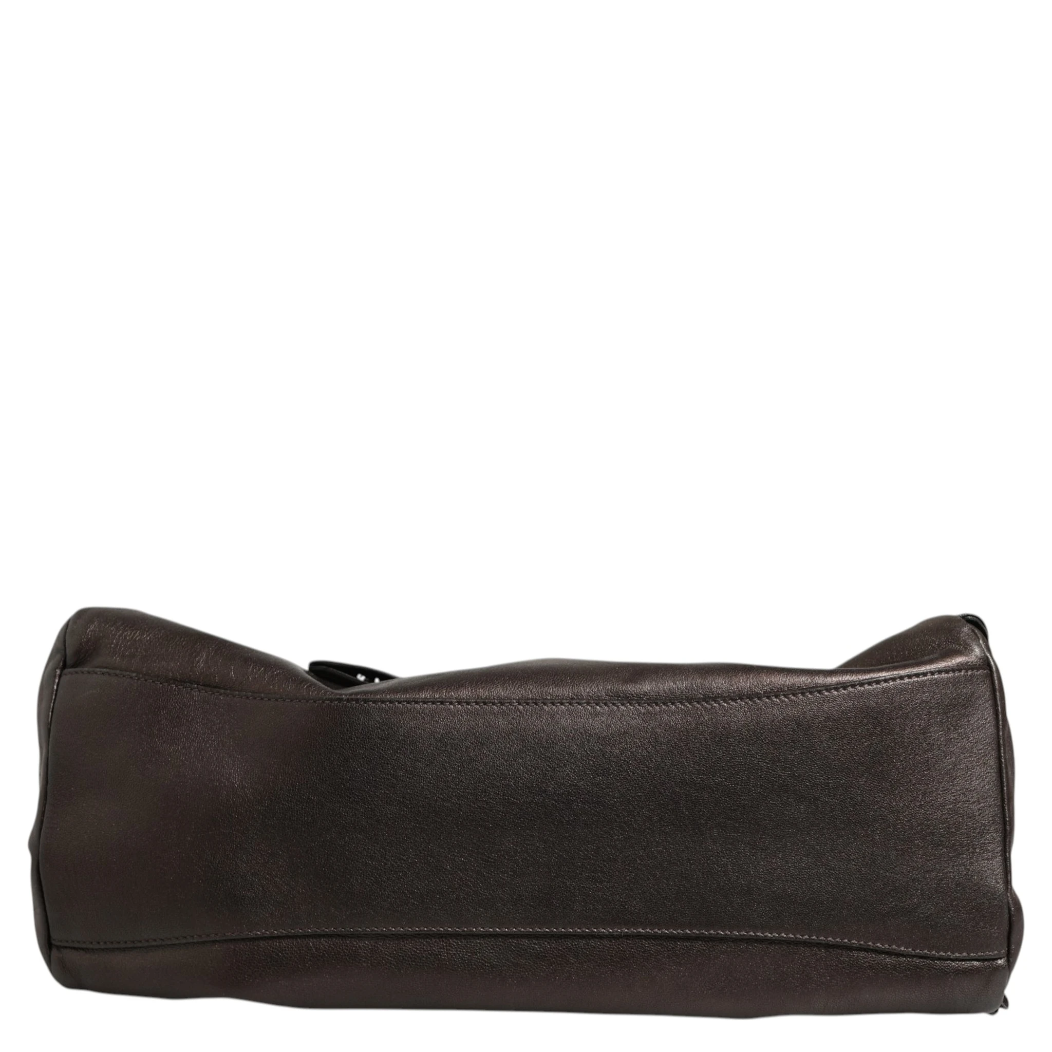 Metallic Nappa Leather Ruffle Shoulder Bag