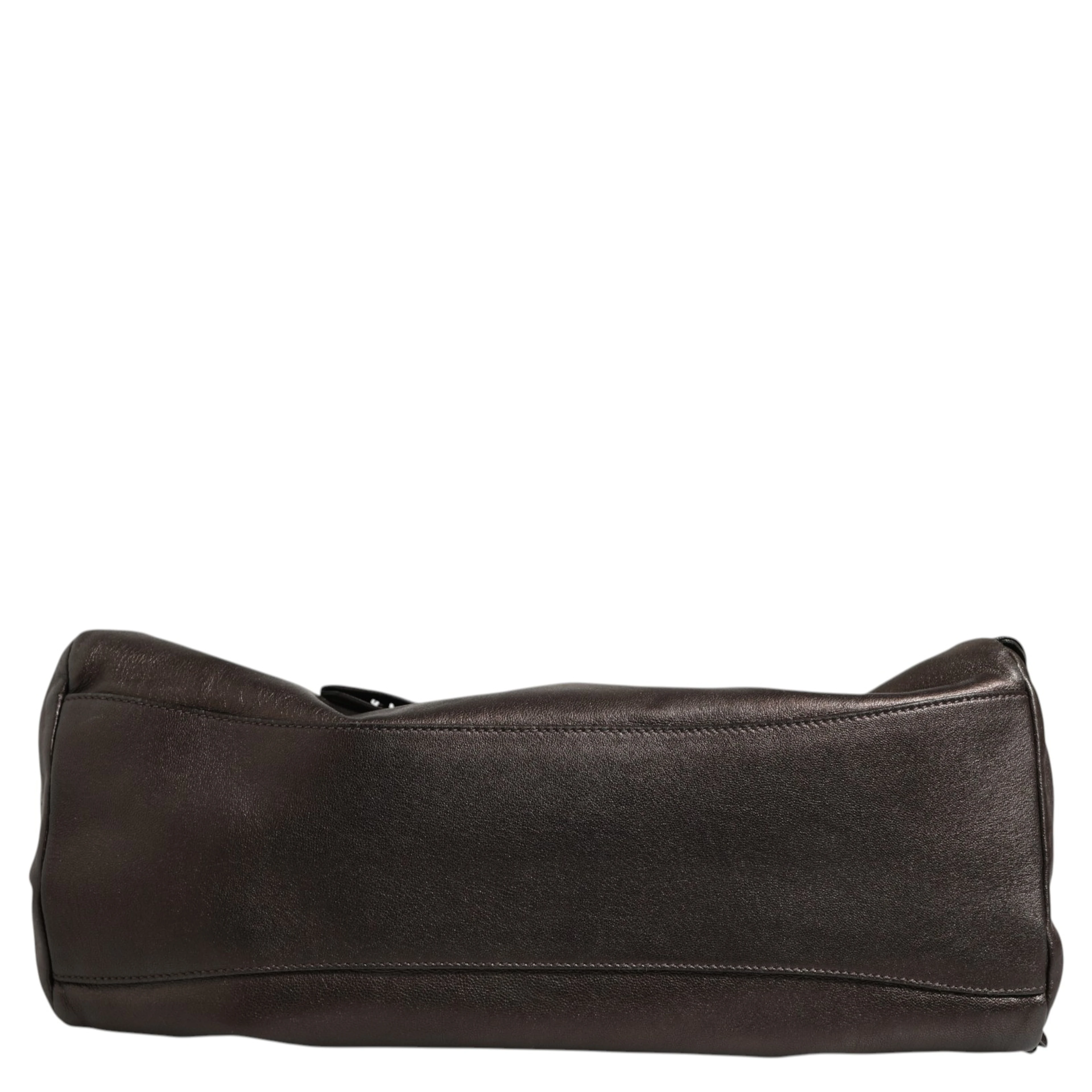 Metallic Nappa Leather Ruffle Shoulder Bag