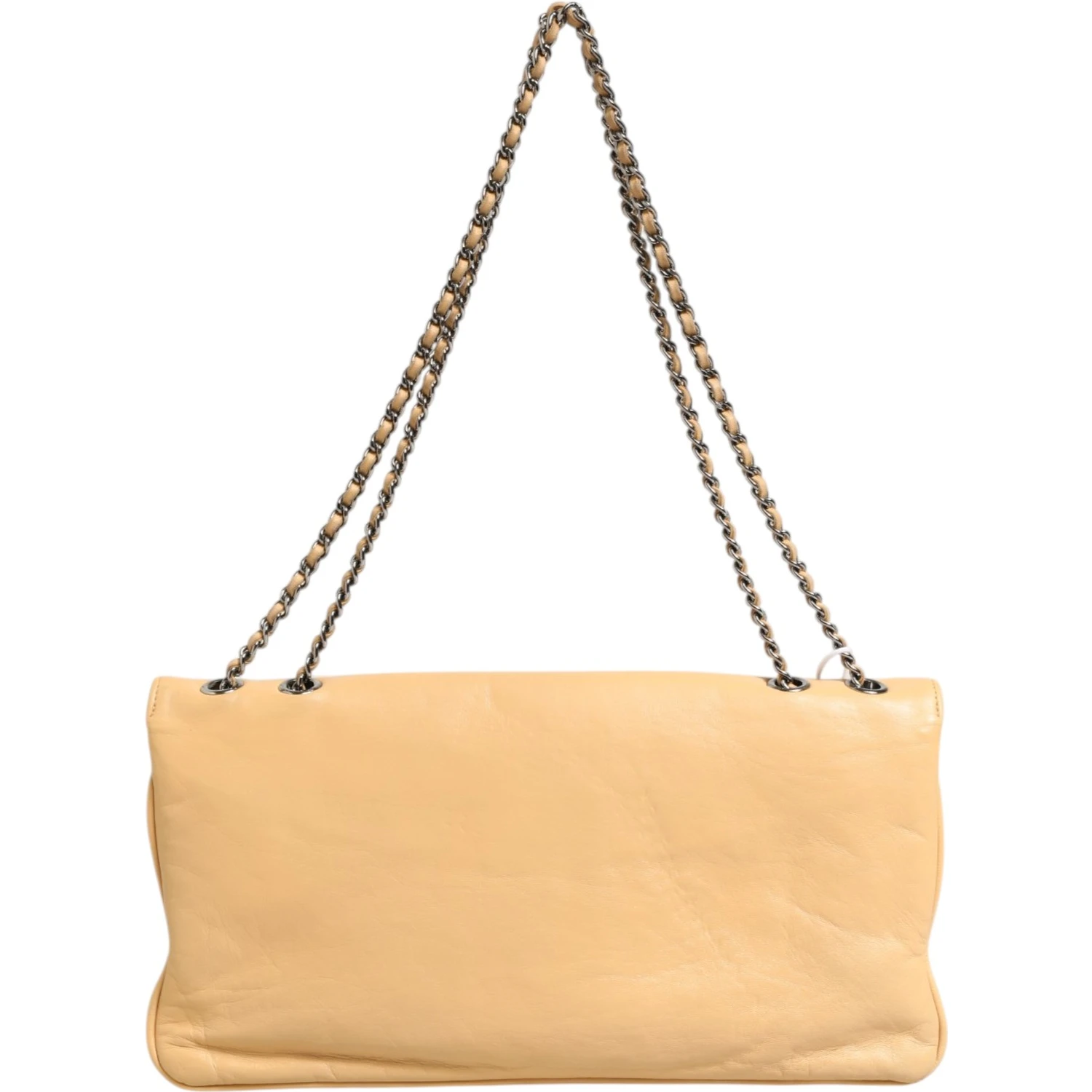 Beige Lambskin Giant Reissue Mademoiselle Lock Flap Bag