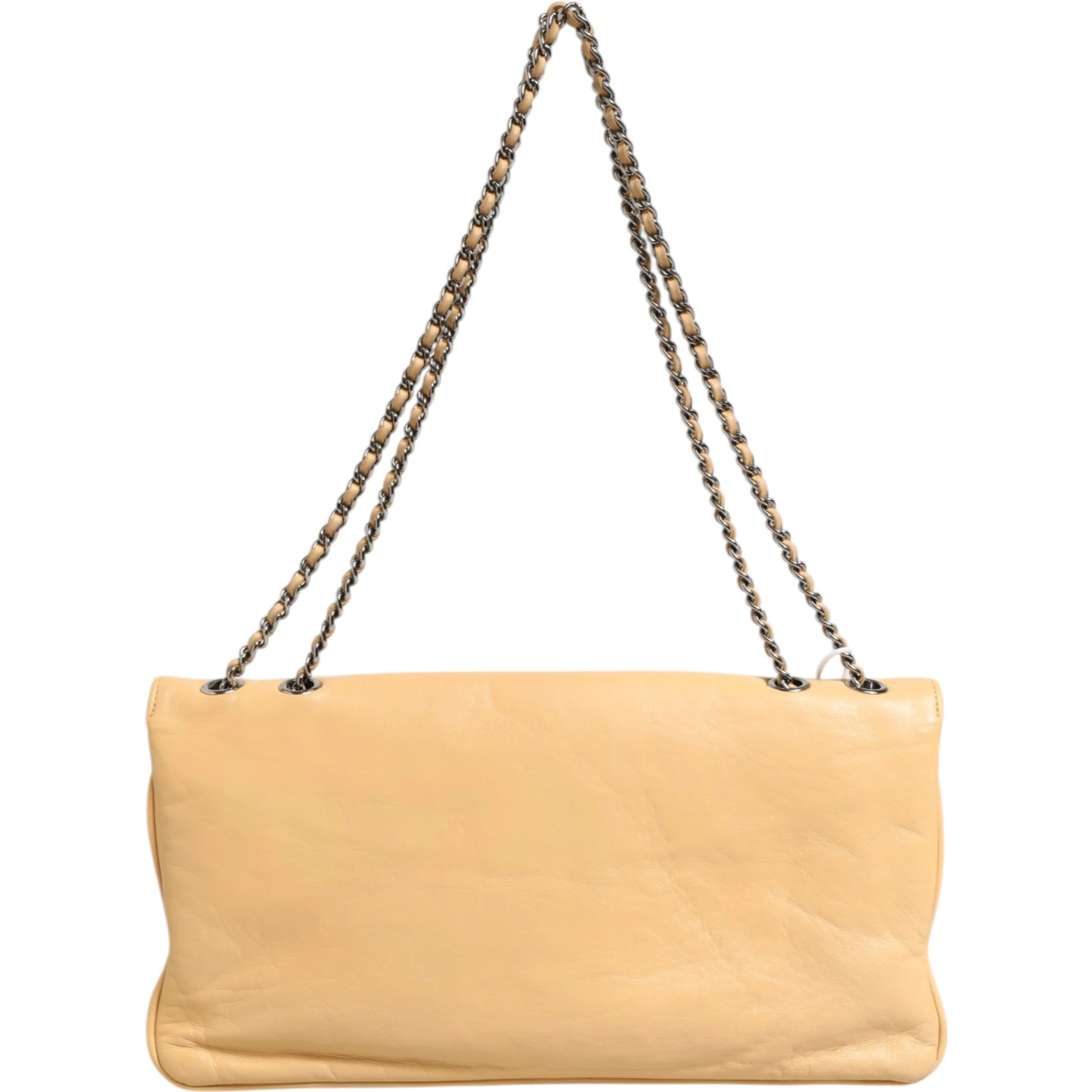 Beige Lambskin Giant Reissue Mademoiselle Lock Flap Bag