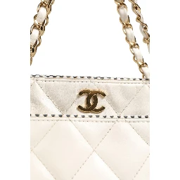Shiny Calfskin Quilted Mini 22 White 1792563