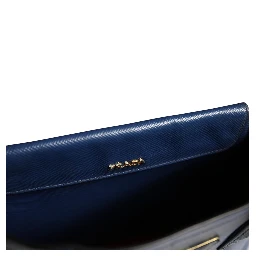 Blue Saffiano Leather 2way Bag