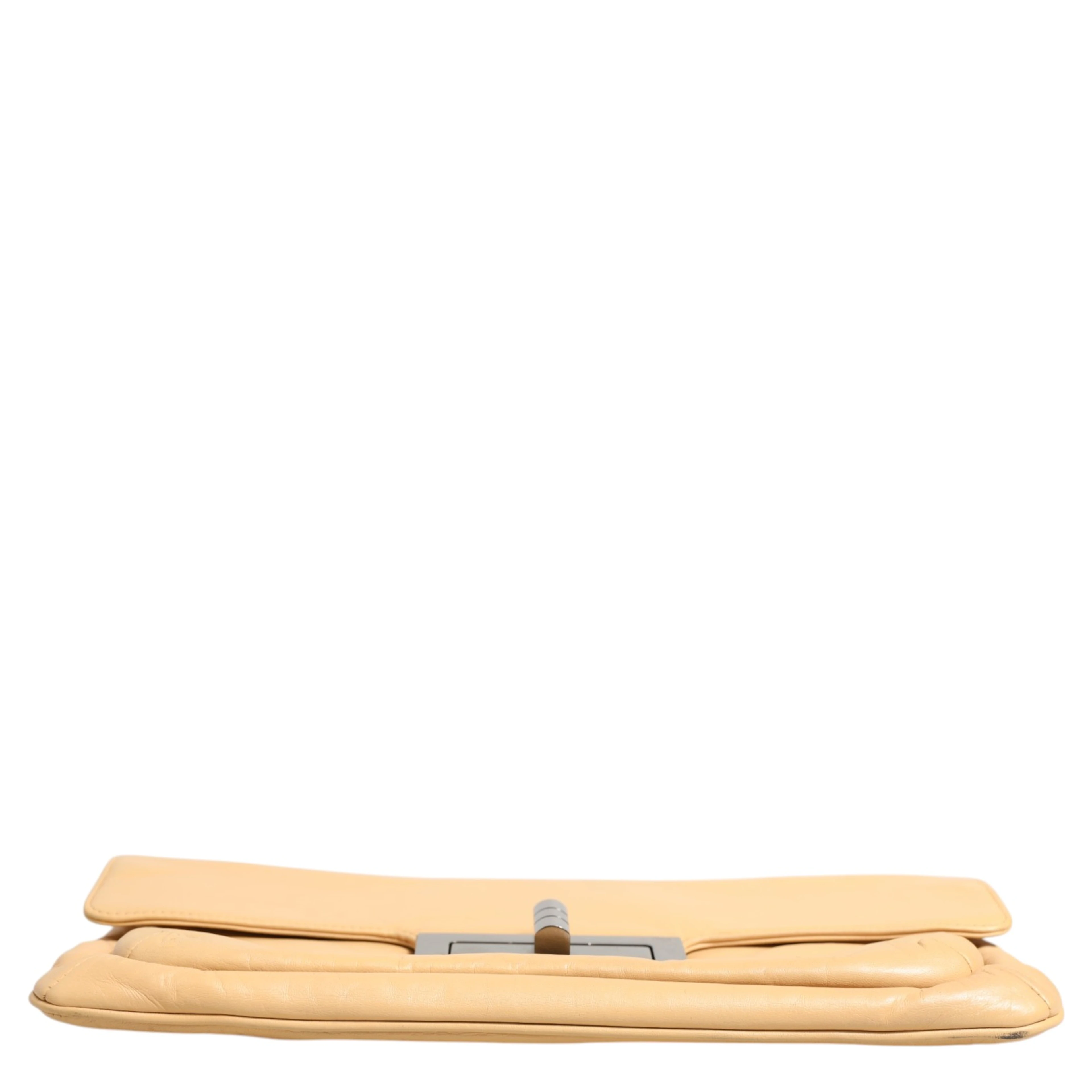 Beige Lambskin Giant Reissue Mademoiselle Lock Flap Bag