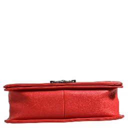 Red Diamond Stitch Calfskin Leather New Medium Boy Bag
