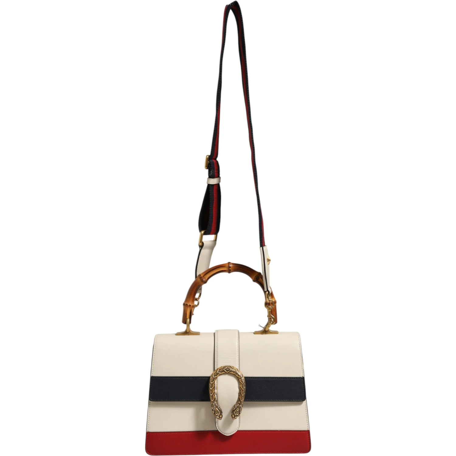 Dionysus Bamboo Top Handle Bag Colorblock Leather