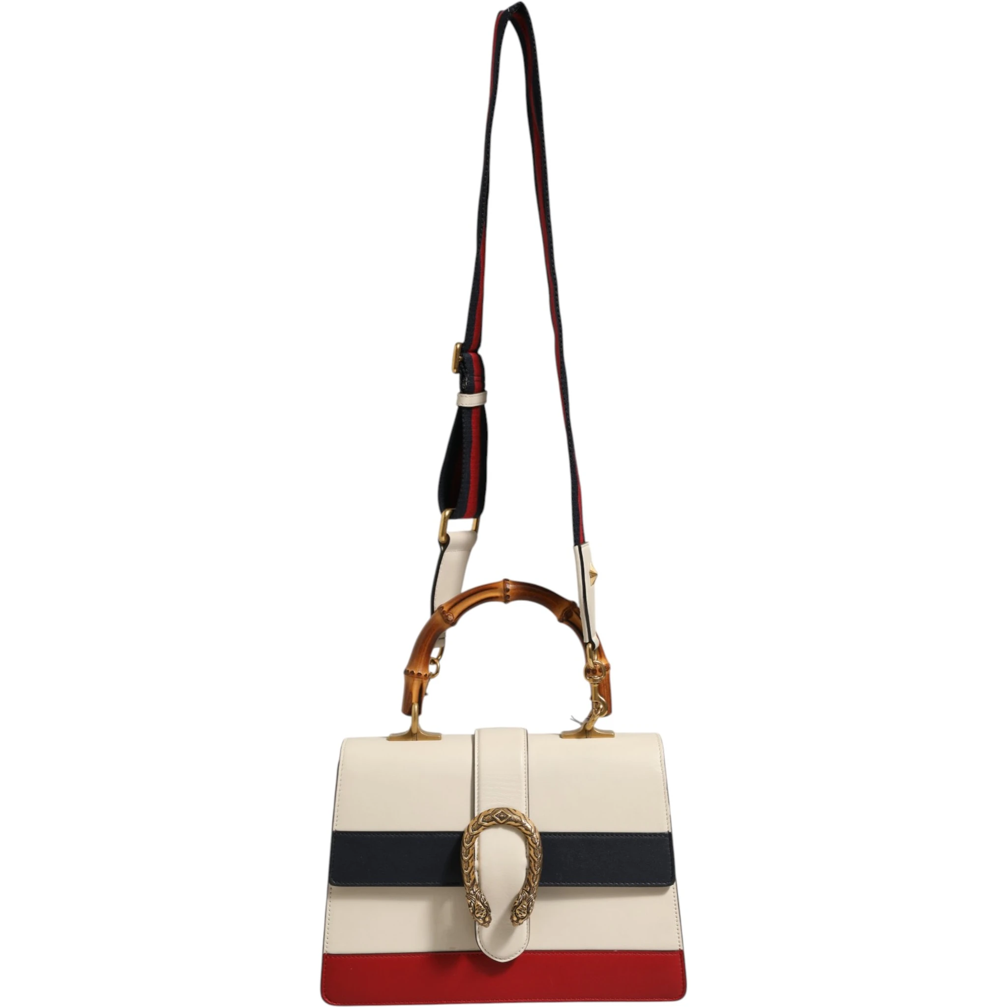 Dionysus Bamboo Top Handle Bag Colorblock Leather