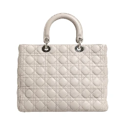 Lady Dior Large Grey Cannage Lambskin Bag