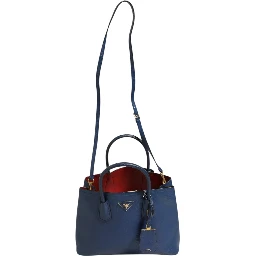 Blue Saffiano Leather 2way Bag