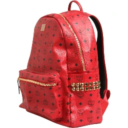 Medium Stark Studded Visetos Backpack - Red