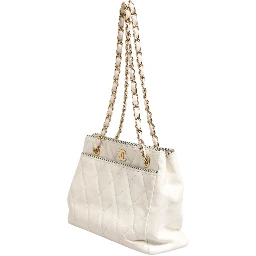Shiny Calfskin Quilted Mini 22 White 1792563