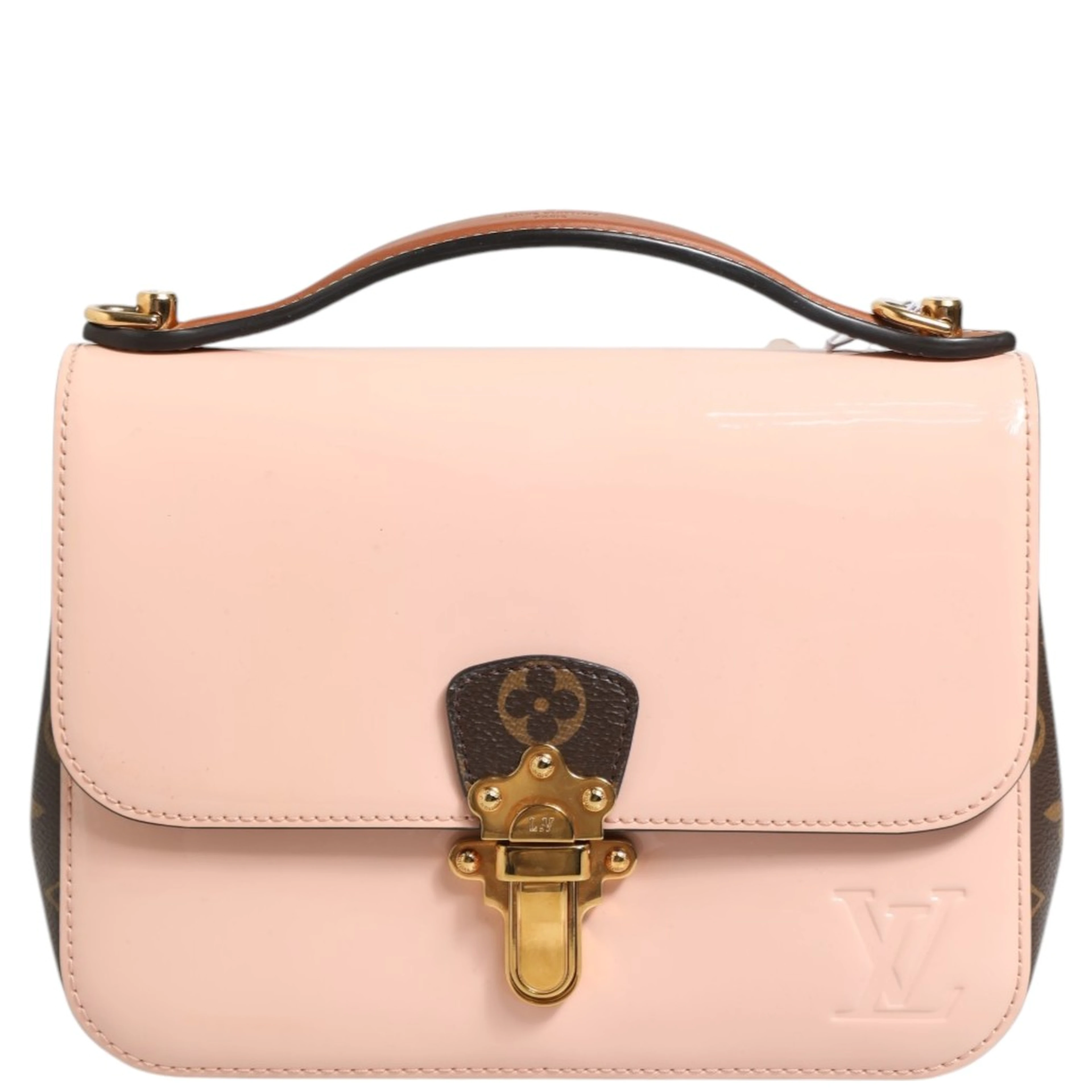 Pink Vernis and Monogram Canvas Cherrywood BB Shoulder Bag