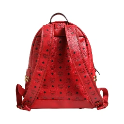 Medium Stark Studded Visetos Backpack - Red