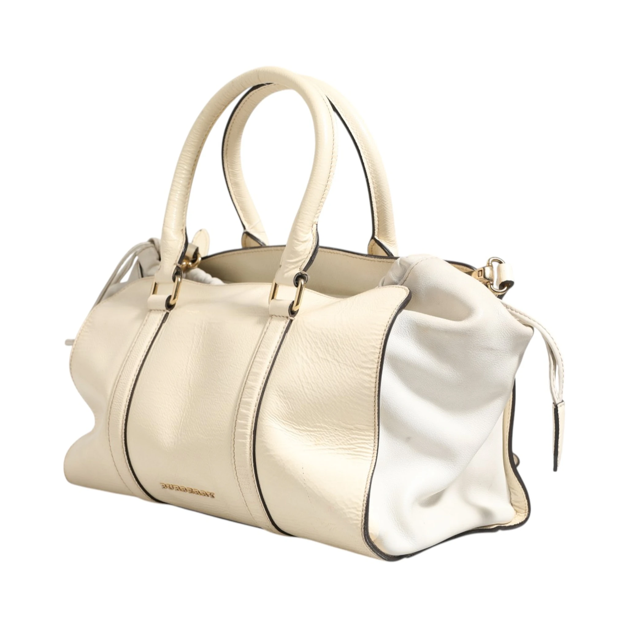 Chalk White Large Leather Tote Bag