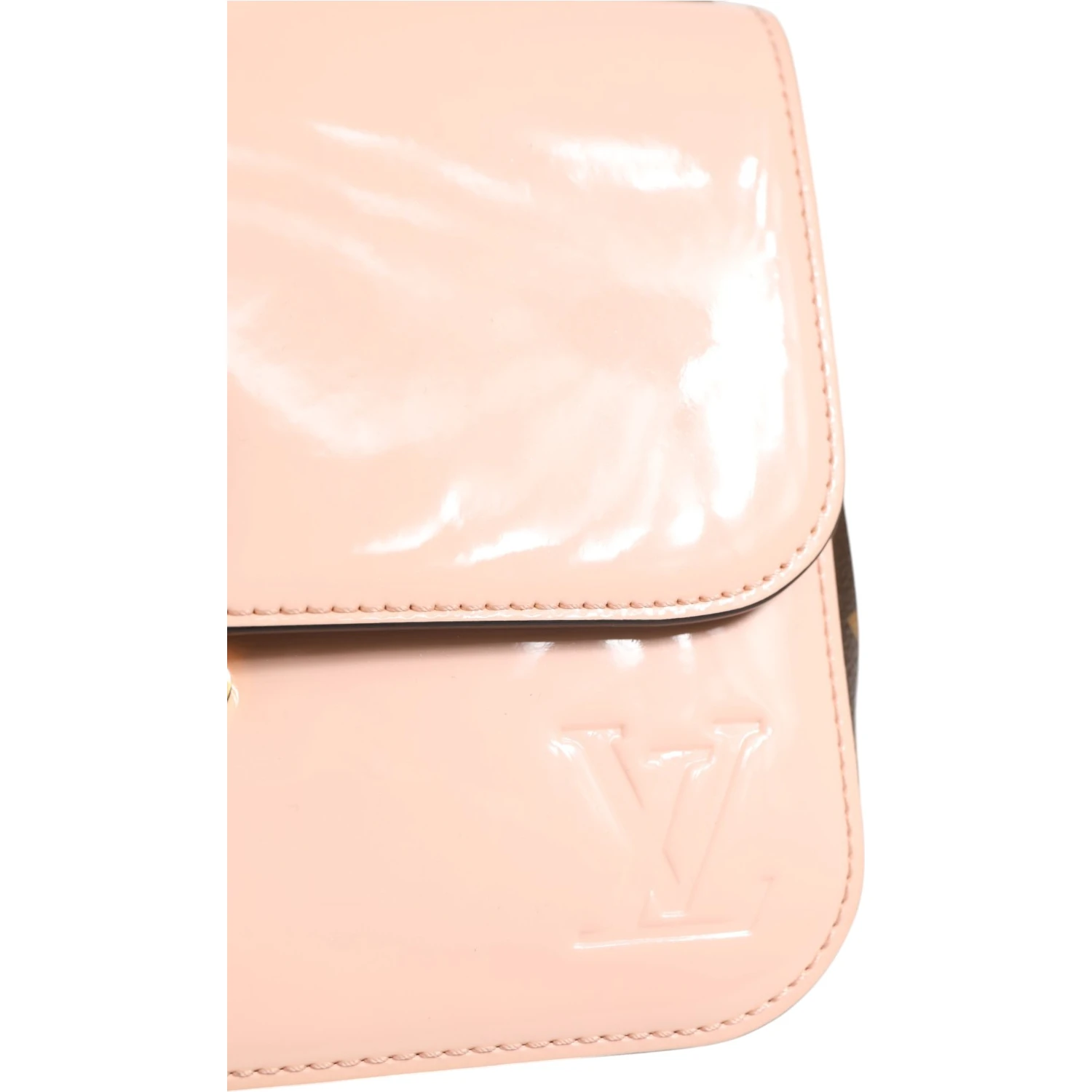 Pink Vernis and Monogram Canvas Cherrywood BB Shoulder Bag